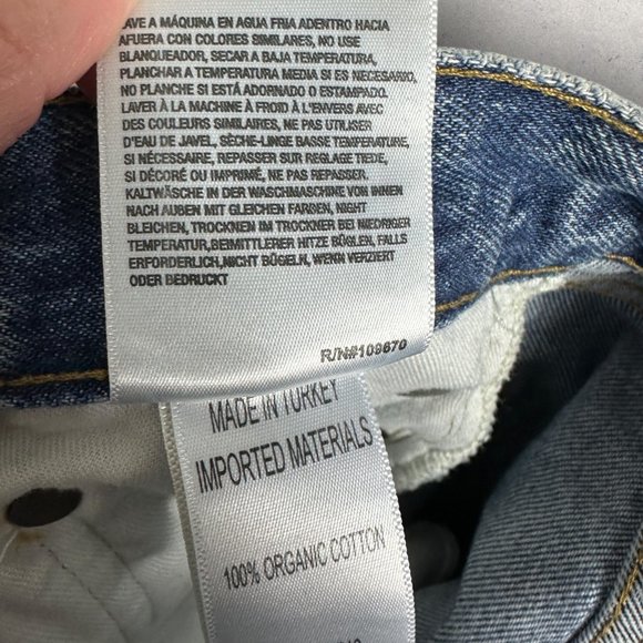 AGOLDE 90s Pinch High Rise Straight Leg Jeans Revolve Blue‎ Denim Distress Sz 24 - Picture 12 of 15